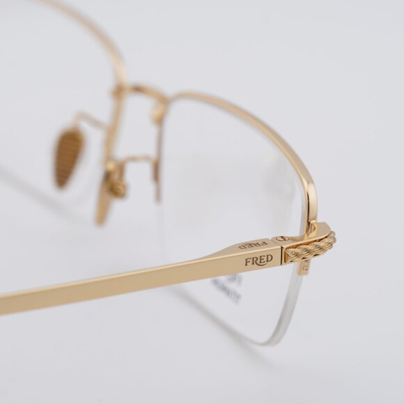 Fred FG50024U 030 Eyeglasses Gold 55mm Rectangle Frame - Picture 6 of 10